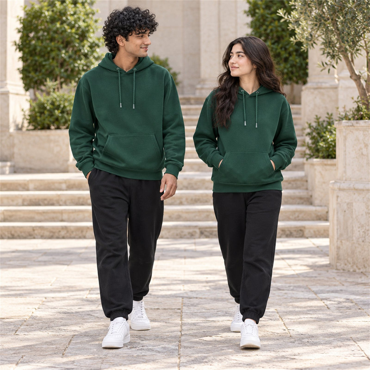 ACTYVE Alpine Green Hoodie - lifestyle photo outdoors