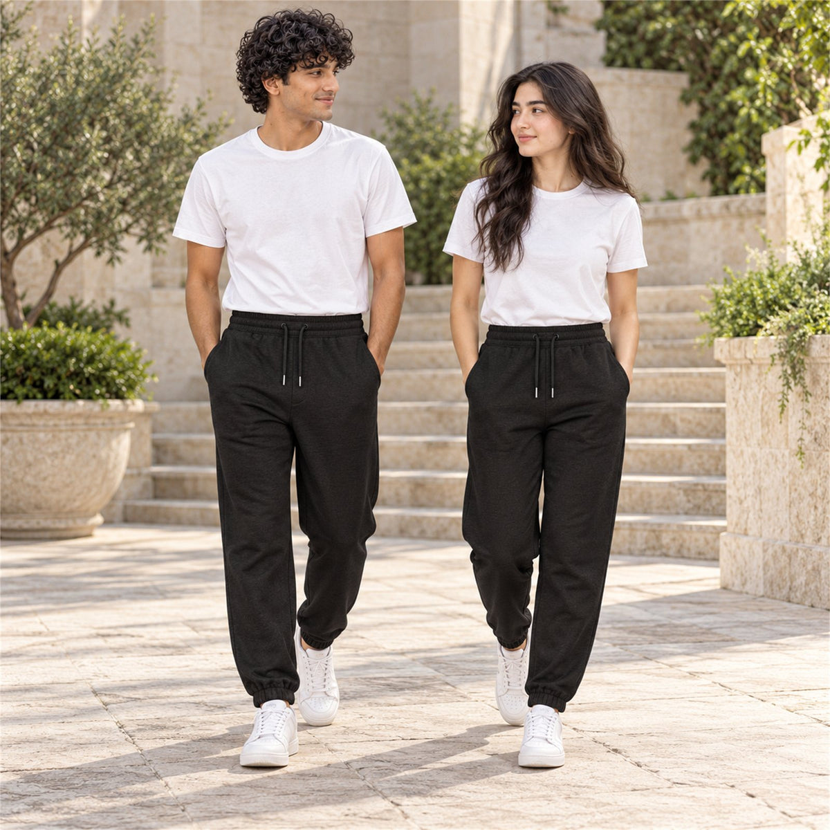 ACTYVE Black Joggers - lifestyle photo outdoors