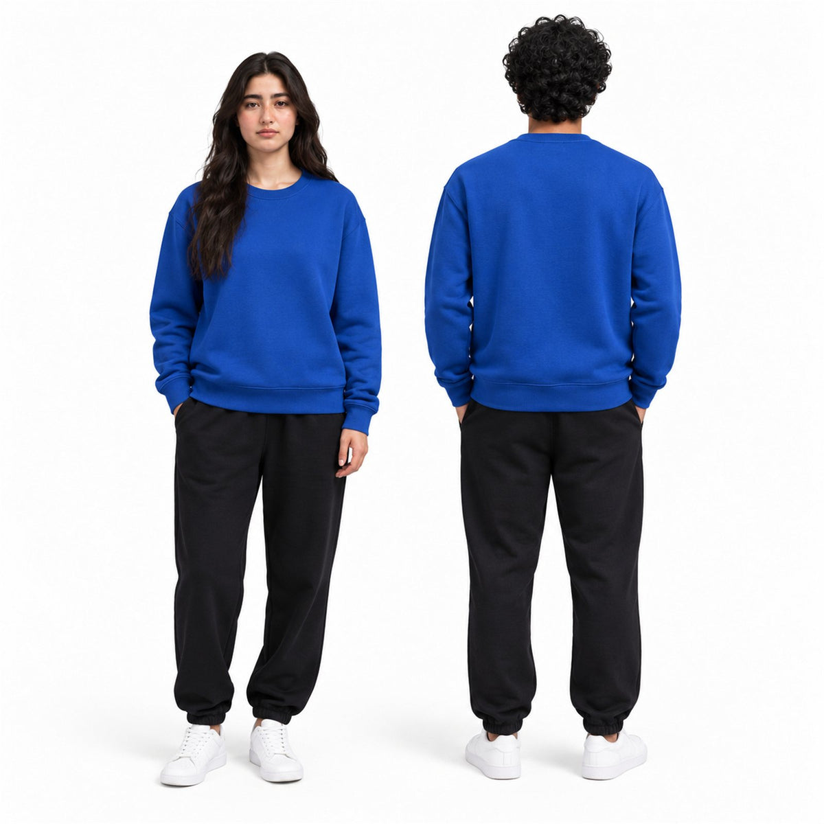 ACTYVE Royal Blue Sweatshirt - worn by models, front and back