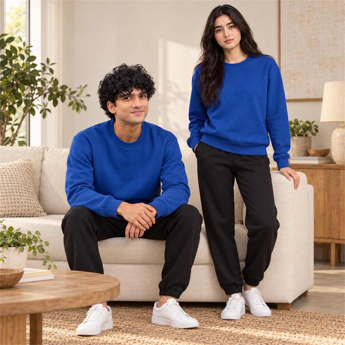 ACTYVE Royal Blue Sweatshirt - lifestyle photo at home