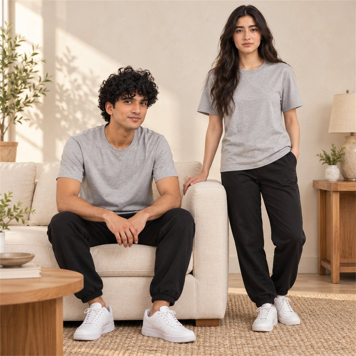 ACTYVE Sports Gray T-Shirt - lifestyle photo at home